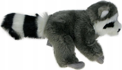Loder pelushi Dubi Raccoon, 28cm, me shirit ngjitës, ngjyra MIX