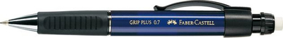 Механичка пенкало Faber-Castell Grip Plus 0.7, сет со резервна гумичка, металик сина