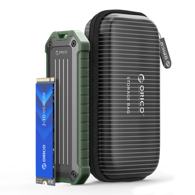 Kuti eksternale SSD Orico OTPX-G2, M.2 NVMe SATA, USB-C 3.2 10Gbps, gri-jeshile