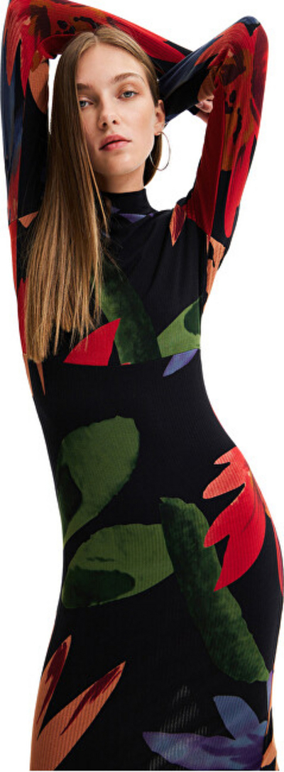 Fustan Desigual Vest Grandflower, i zi