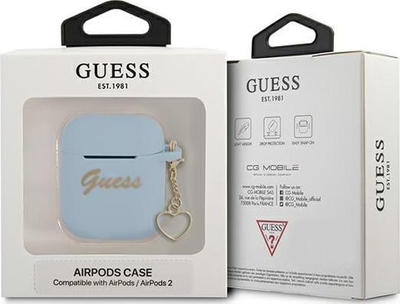 Këllëf Guess Charm Heart, AirPods 1/2, i kaltër