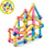 Магнетни градежни блокови Magnetic Construction, 84 парчиња, едукативни, многубојни