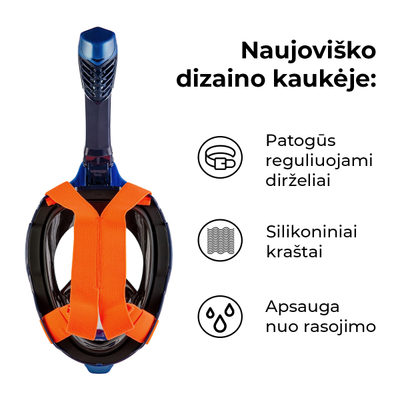 Maskë zhytjeje Beaster BS1520SF, full face, L/XL, blu me të zezë
