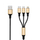 Kabllo USB 2GO 3 në 1, USB A në USB C microUSB Lightning, 1.5m, e zezë gold