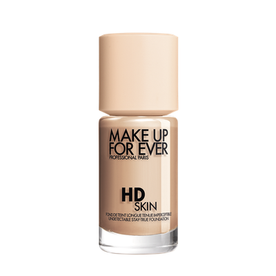 Fondatinë Make Up For Ever HD Skin, mbulim i mesëm, efekt natyral, bezhë