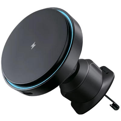 Mbajtëse magnetike për telefon me karikim wireless Proove Light Circle, 15W, për ventilim makine, e zezë