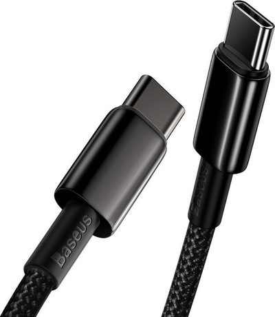 Kabllo USB Baseus CATWJ-01, USB C në USB C, 1m, 100W, e zezë