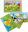 Puzzle druri Dromader “Farm In A Little Box”, 4 puzzle, me kuti druri, shumëngjyrësh