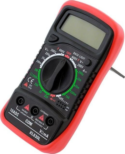 Multimetër digjital AG102D XL830L, me ekran LCD, me bip, i kuq e zi