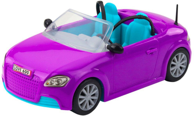 Set lodër Ankiki Mini Doll Convertible Car, kukull me makinë kabrio, vjollcë