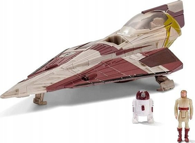 Играчка брод Star Wars Micro Galaxy Squadron Obi-Wan Jedi Starfighter, микро фигуриња, Launch Edition, повеќебојно