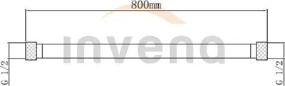 Zorrë lidhëse për kolonë dushi Invena, 80 cm, 1/2", e zezë