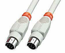 Kabllo Lindy 8 pin në 8 pin Mini DIN, 2m, gri