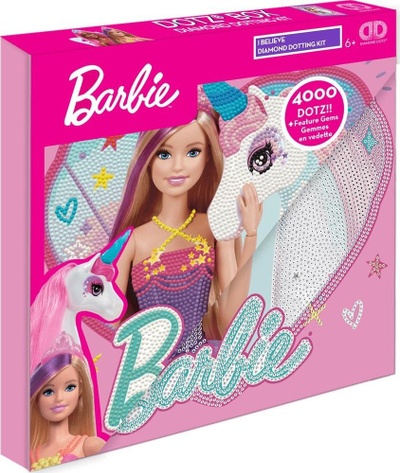 Set kreativ me diamantë DIAMOND DOTZ Barbie I Believe, tablo për mur, shumëngjyrësh