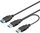 Kabllo USB PremiumCord USB A në 2x USB A, USB 3.0, i zi