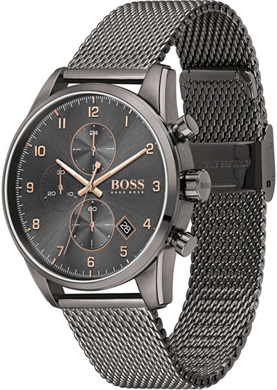 Orë dore për meshkuj Hugo Boss Skymaster 1513837, e hirtë