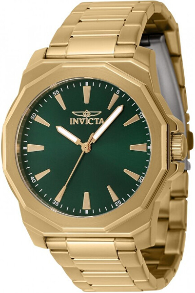 Orë për meshkuj Invicta Speedway Quartz 46841, e artë/gjelbër