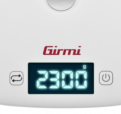Peshore elektronike kuzhine Girmi PS02, 5 kg, me sipërfaqe të sheshtë, portokalli me të bardhë