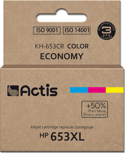 Fishek boje Actis KH-653CR, zëvendësim për HP 653XL, 300 faqe, me ngjyra