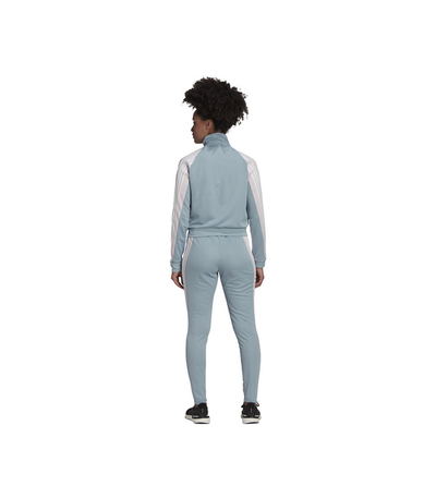 Trenerka set për femra Adidas, e bardhë/e kaltërt