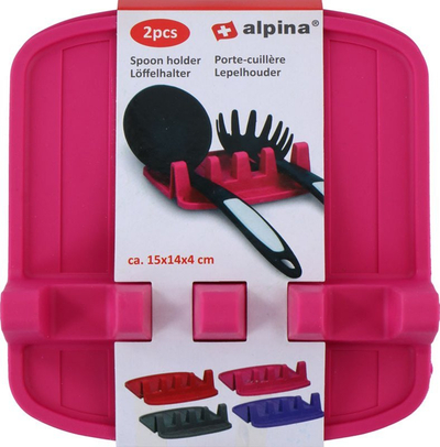 Mbajtëse lugësh kuzhine Alpina, silikon, set 2 copë, rozë