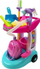 Set pastrimi lodër Leantoys Cleaning Set, me karrocë dhe fshesë me korrent, rozë me ngjyra