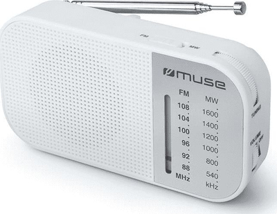 Radio xhepi Muse M-025 RW, FM/MW, dalje për kufje, e bardhë
