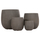 Set vazo dekorative Gardener HM4727, cilindrike, fiberclay, ngjyrë çimento