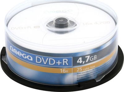 Disqe DVD Omega DVD+R, 4.7GB, 16x, 25 copë