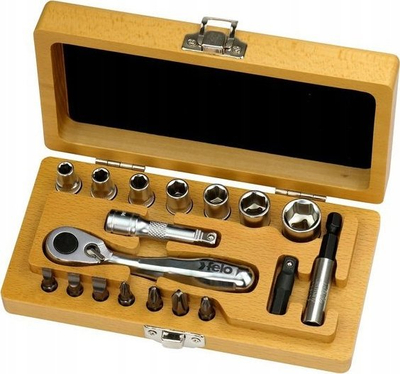 Set veglash Felo XS 18 Classic, 18 pjesë, kuti druri, metric