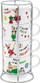 Set filxhanësh kafeje Bialetti Tazzine Stackable Cups Italia, 4 copë, porcelan, shumëngjyrësh