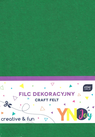 Fletë filci dekorative Interdruk YN Joy, format A4, set me 10 fletë, jeshile