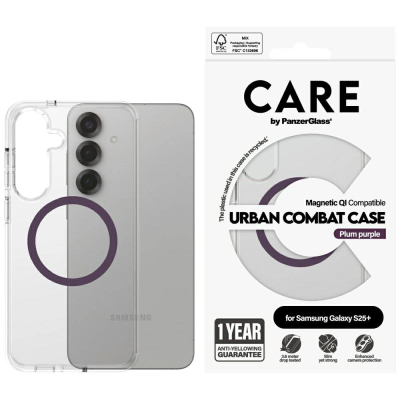 Mbulesë telefoni PanzerGlass Urban Combat Case për Samsung Galaxy S25 Plus, me magnet për QI, transparente