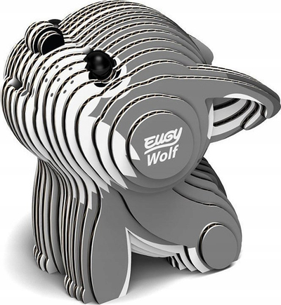 Puzzle 3D Safari Ltd EUGY Wolf, lodër edukative, prej materiali biodegradueshëm, shumëngjyrësh