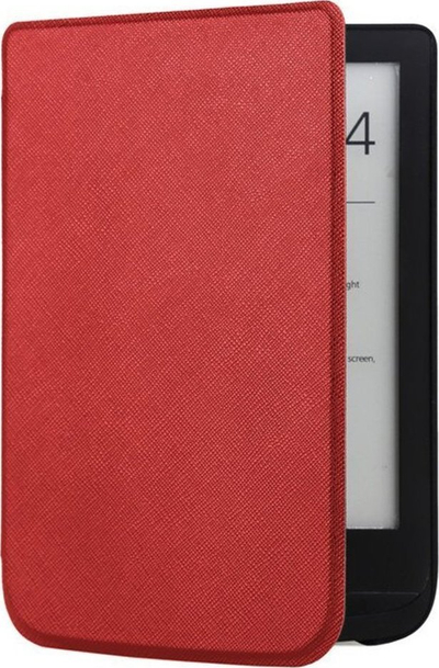 Kapak Smart Strado për PocketBook Touch Lux 4/5, folje sintetike, ndezje automatike, i kuq