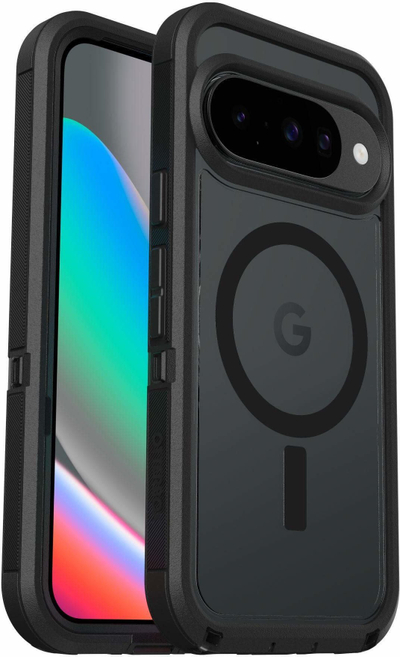 Mbulesë telefoni OtterBox Defender Pro XT për Pixel 10 dhe Pixel 10 Pro, magnetike, e tejdukshme, e zezë