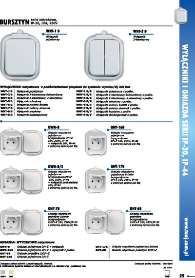 Ndërprerës i dyfishtë hermetik BURSZTYN Double Surface Mounted, 16A 250V, IP44, i bardhë
