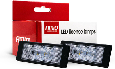 Dritë targe AMiO CLP22 AMIO-04565, LED, kompatibile BMW Fiat, e zezë