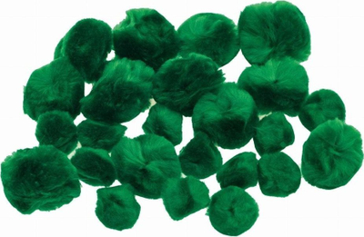 Toptha zbukurues Brewis Fluffy, set 24 copë, madhësi të përziera, jeshil