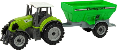 Set lodrash traktor me rimorkio Leantoys, 3 copa, metal edhe plastikë, shumëngjyrësh