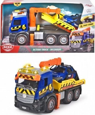 Kamion lodër Dickie CITY Mercedes Tow Truck, drita dhe tinguj, 26 cm, shumëngjyrëshe