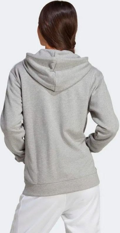 Bluzë me kapuç adidas 3 Stripes Full Zip R HD W, me zinxhir komplet, për goca, gri e hapur