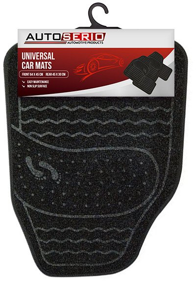 Tapeta dyshemeje makine Autoserio THM-2531/1, set 3 copë, pëlhurë, të zinj