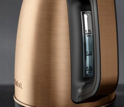 Електричен чајник Tefal Coppertinto KI280G10, 1.7L, филтер против бигор, бакар