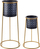Set mbajtëse bimësh Mondex Blossom, 2 copë, metal, gri me ari
