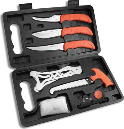 Set gjuetie Outdoor Edge Jaeger Pak, 8 pjesë, çelik inoks, portokalli