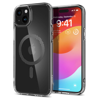 Mbështjellës për iPhone 15 Spigen Ultra Hybrid MagSafe, transparent