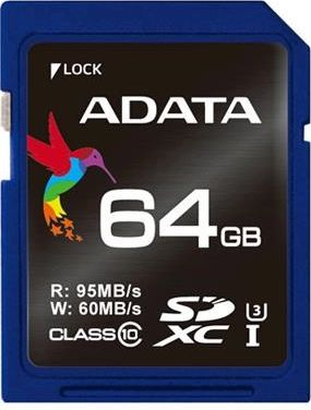 Kartelë memorie ADATA Premier Pro SDXC, 64GB, Class 10 UHS I U3 V30