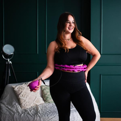 Set hula hoop fitness HMS HHW12 Plus Size me peshë, brez dobësimi BR163 Plus Size, vjollcë dhe i zi