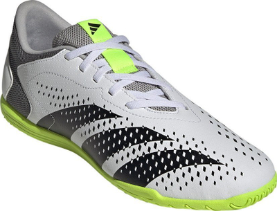 Këpucë futsalli Adidas Predator Accuracy 4 IN për të rritur, taban gome për mrena, të bardha me neon